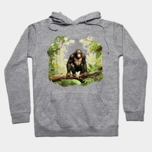 Cute Chimpanzee In Jungle Hoodie